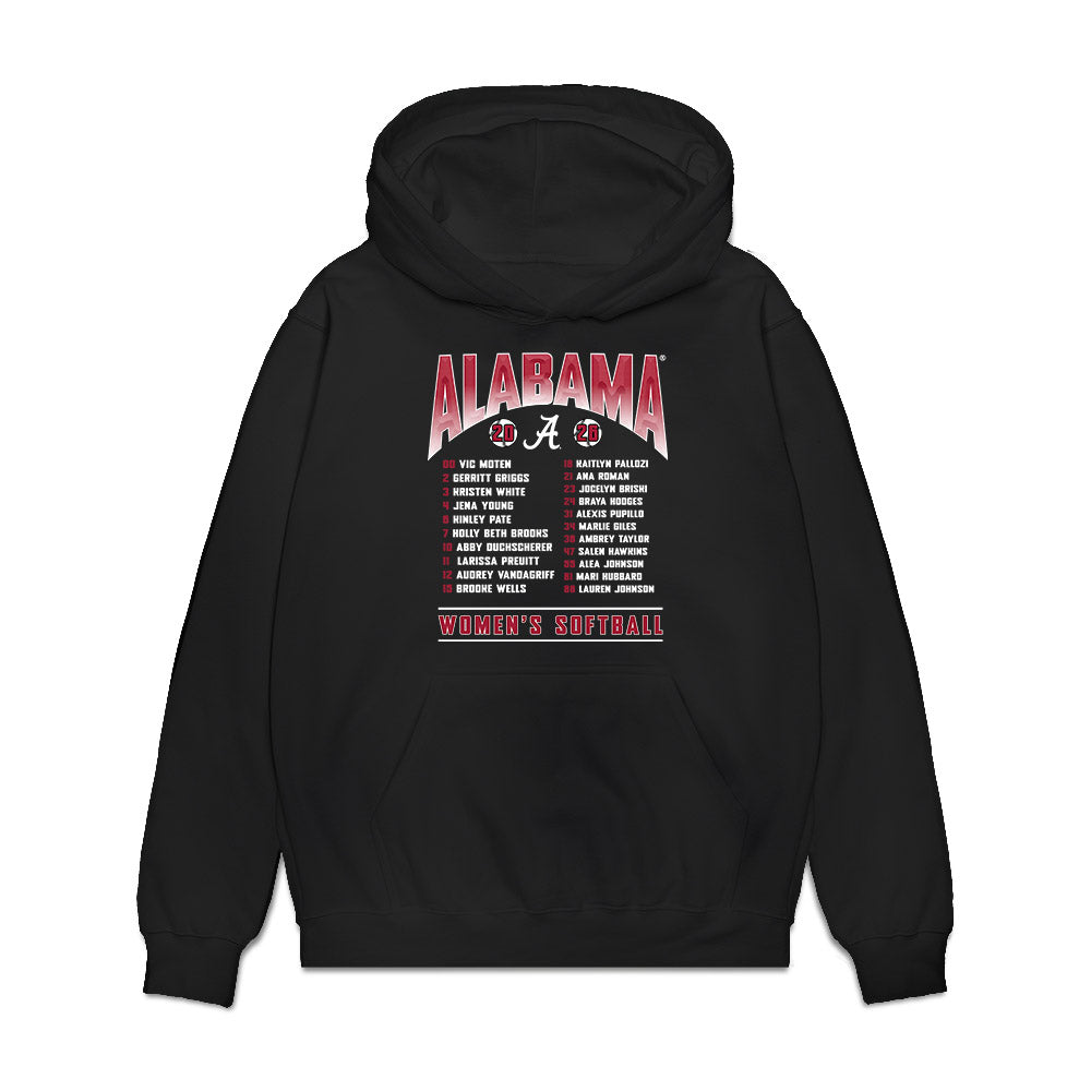 Alabama - NCAA Softball : - Roster List Premium Hooded Sweatshirt-0