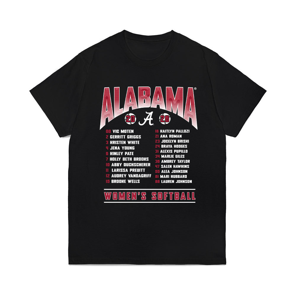 Alabama - NCAA Softball : - Roster Comfort Colors T-Shirt-0