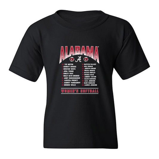Alabama - NCAA Softball : - Roster List Youth T-Shirt-0