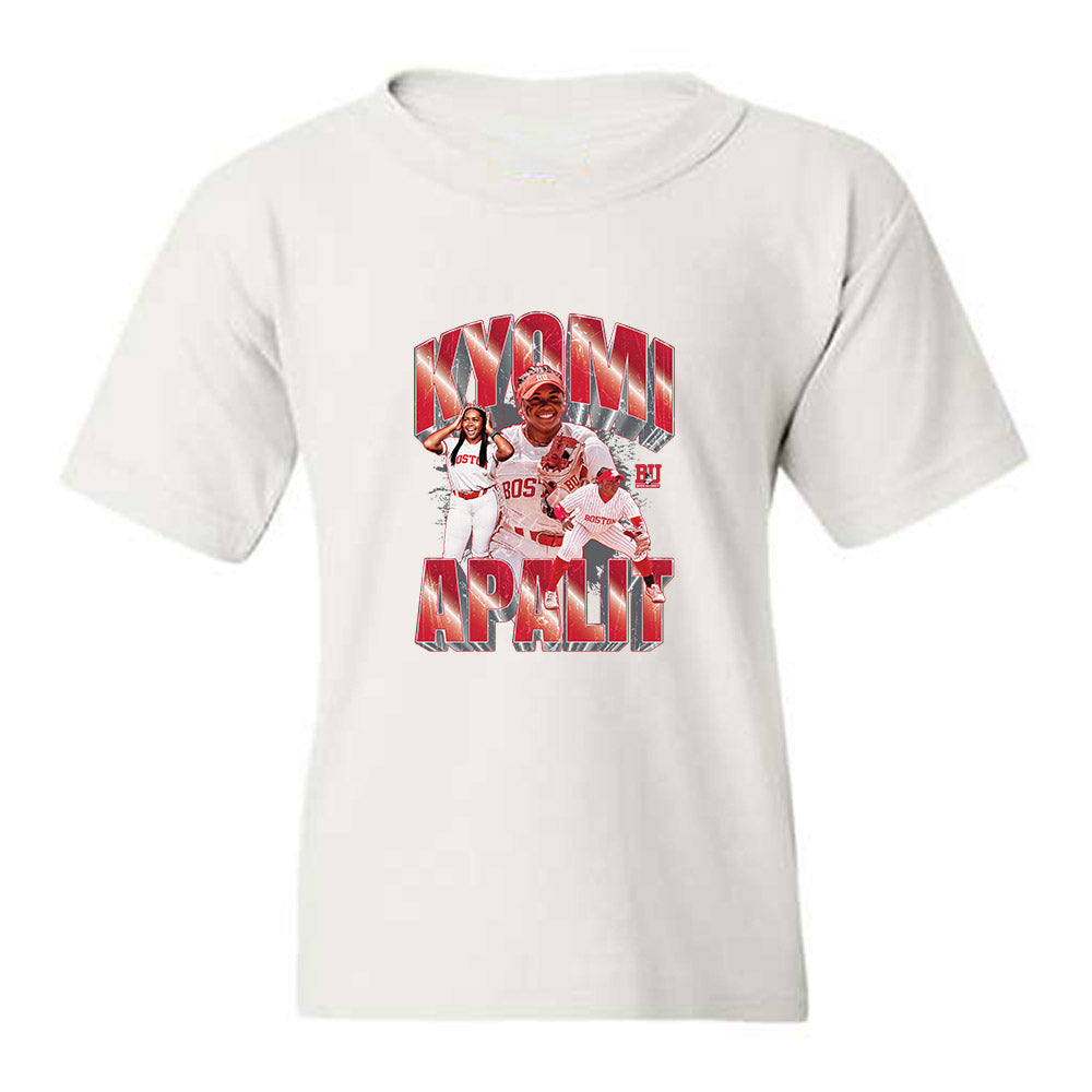 BU - NCAA Softball : Kyomi Apalit - collage Youth T-Shirt-0
