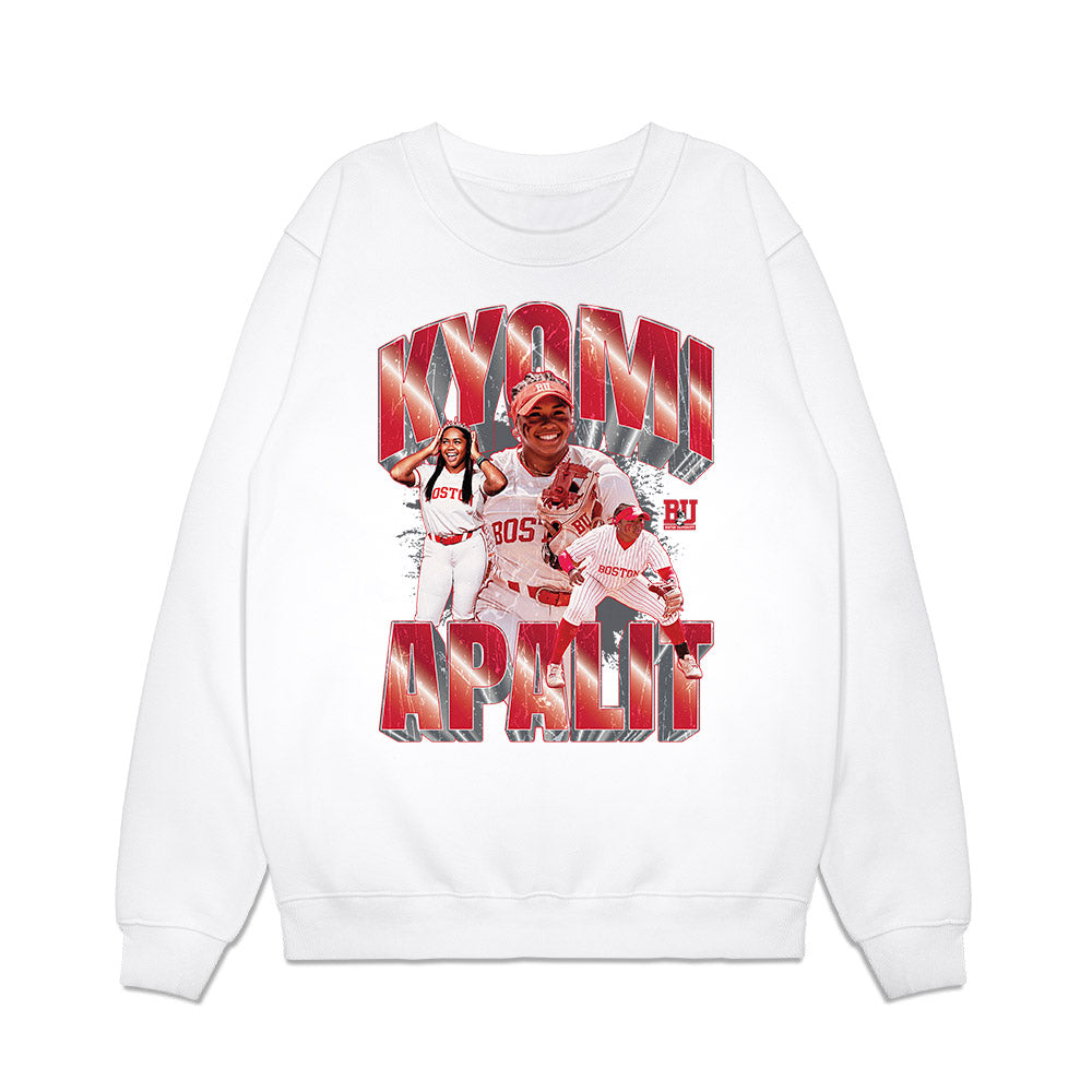 BU - NCAA Softball : Kyomi Apalit - collage Premium Crewneck Sweatshirt-0