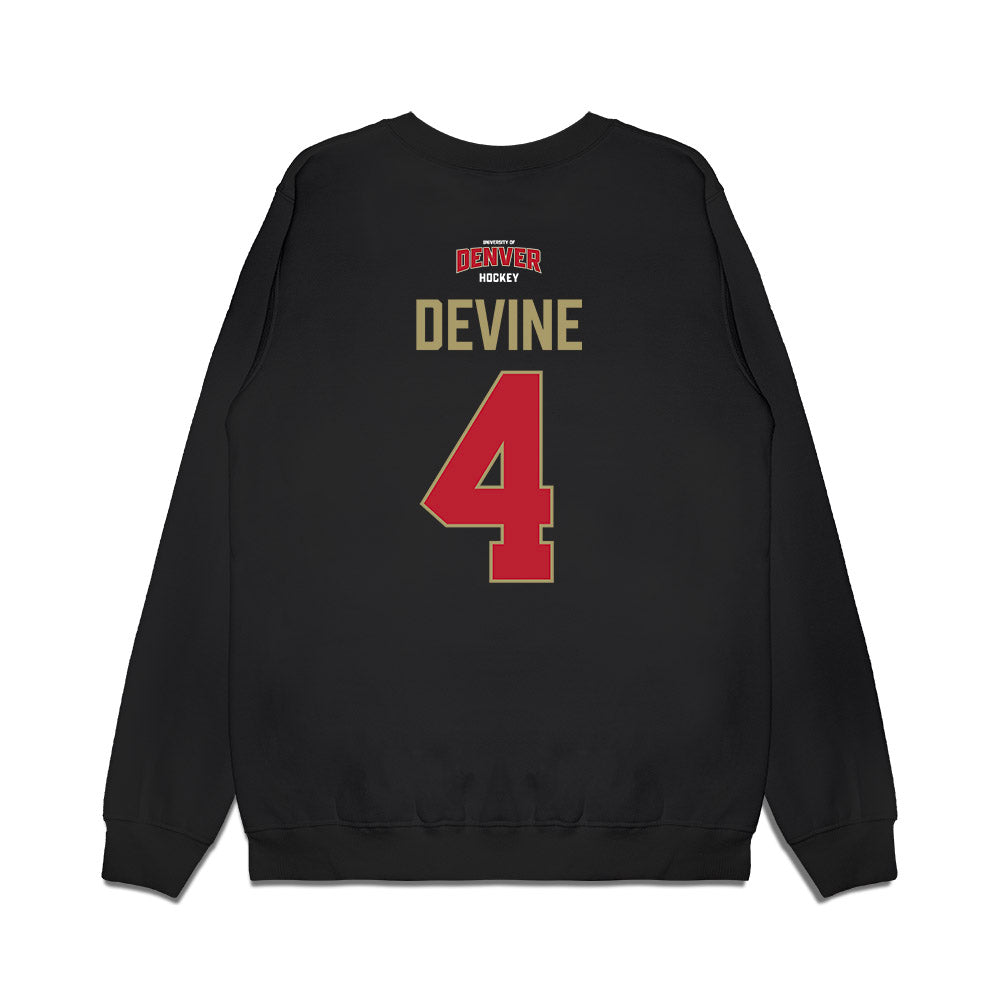 DU - NCAA Men's Ice Hockey : Jack Devine - Vintage Hockey Premium Crewneck Sweatshirt-1