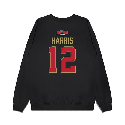 DU - NCAA Men's Ice Hockey : Samuel Harris - Vintage Hockey Premium Crewneck Sweatshirt-1