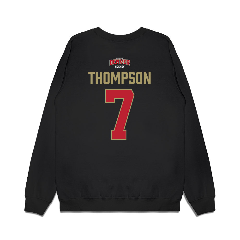 DU - NCAA Men's Ice Hockey : Aidan Thompson - Vintage Hockey Premium Crewneck Sweatshirt-1