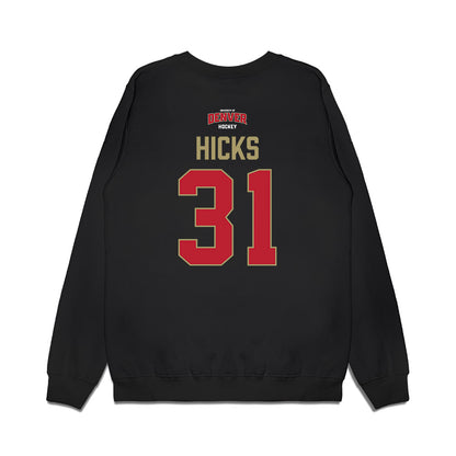 DU - NCAA Men's Ice Hockey : Johnny Hicks - Vintage Hockey Premium Crewneck Sweatshirt-1
