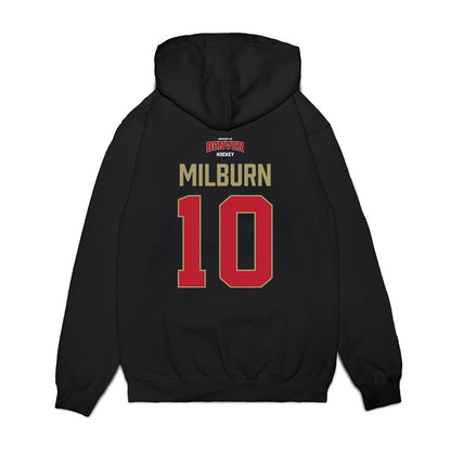 DU - NCAA Men's Ice Hockey : Brady Milburn - Vintage Hockey Premium Hooded Sweatshirt-1