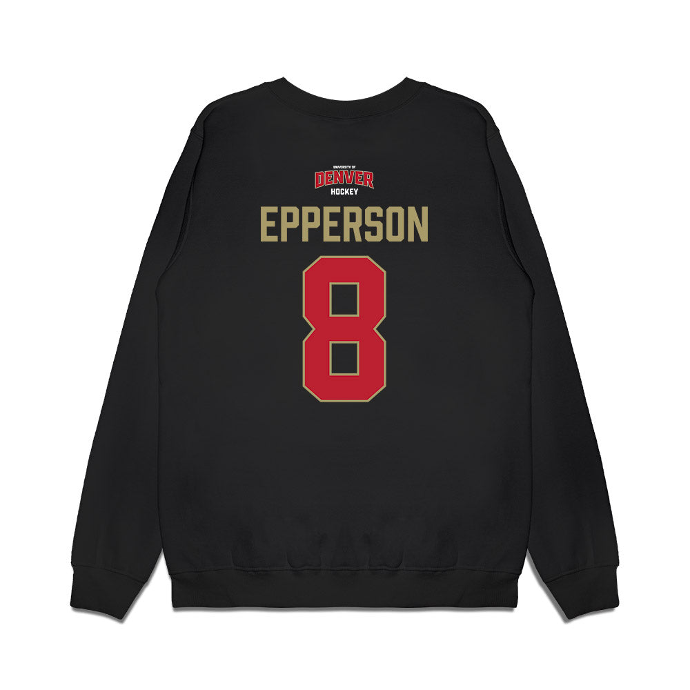 DU - NCAA Men's Ice Hockey : Kristian Epperson - Vintage Hockey Premium Crewneck Sweatshirt-1