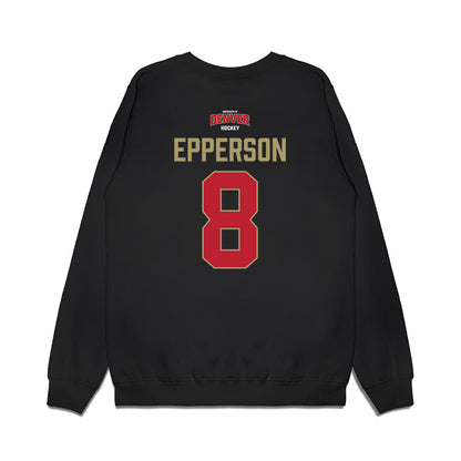 DU - NCAA Men's Ice Hockey : Kristian Epperson - Vintage Hockey Premium Crewneck Sweatshirt-1