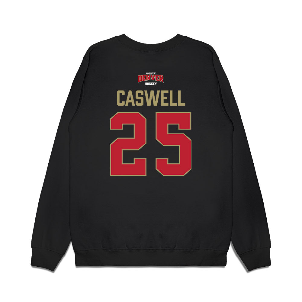 DU - NCAA Men's Ice Hockey : Clarke Caswell - Vintage Hockey Premium Crewneck Sweatshirt-1