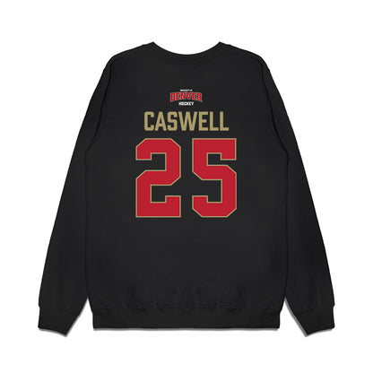DU - NCAA Men's Ice Hockey : Clarke Caswell - Vintage Hockey Premium Crewneck Sweatshirt-1