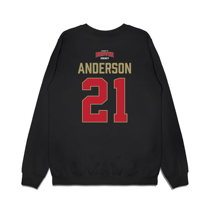 DU - NCAA Men's Ice Hockey : Kent Anderson - Vintage Hockey Premium Crewneck Sweatshirt-1