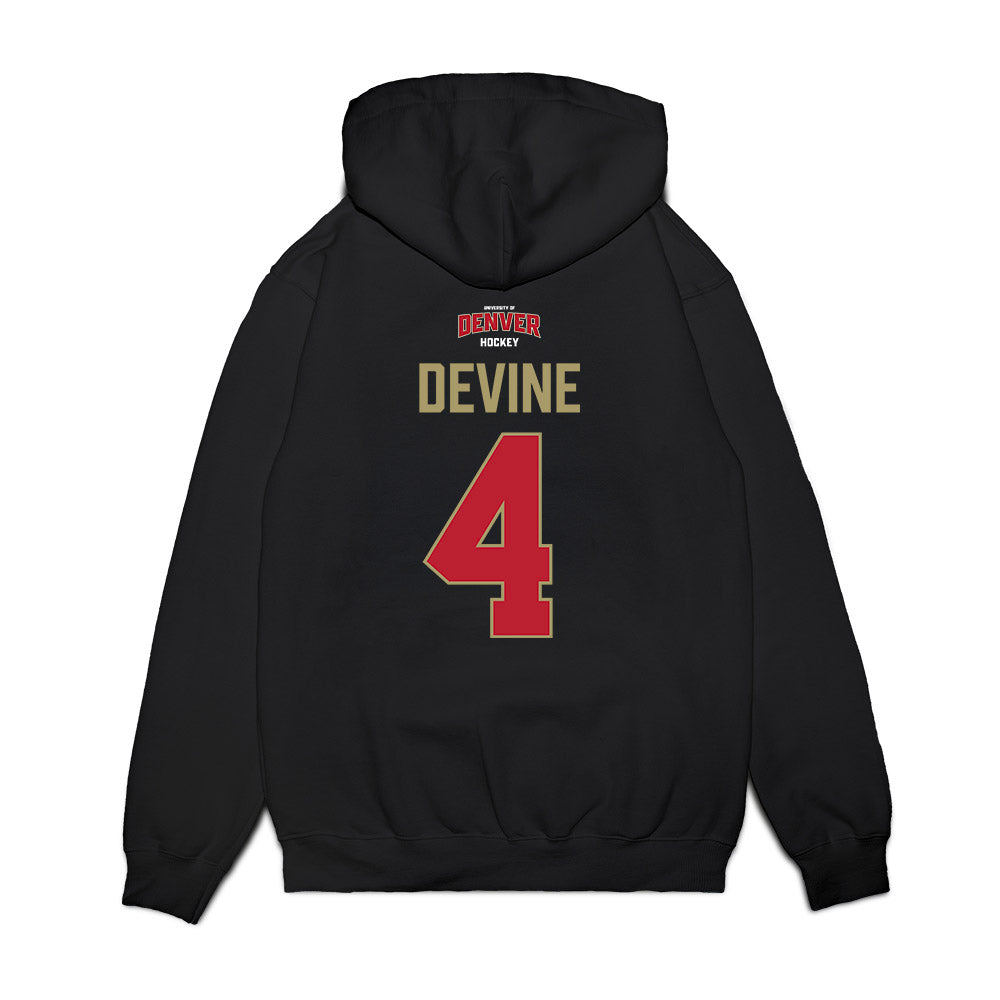 DU - NCAA Men's Ice Hockey : Jack Devine - Vintage Hockey Premium Hooded Sweatshirt-1