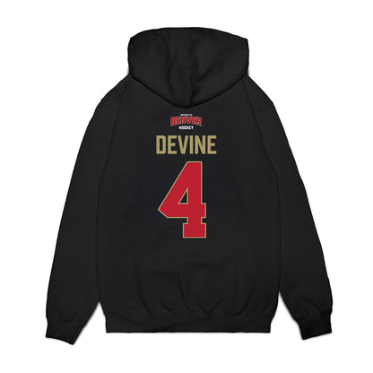 DU - NCAA Men's Ice Hockey : Jack Devine - Vintage Hockey Premium Hooded Sweatshirt-1