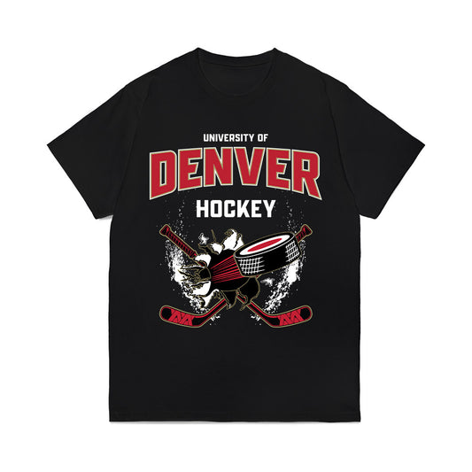 DU - NCAA Men's Ice Hockey : Samuel Harris - Vintage Hockey Comfort Colors T-Shirt-0