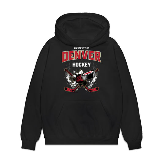 DU - NCAA Men's Ice Hockey : Kyle Chyzowski - Vintage Hockey Premium Hooded Sweatshirt-0