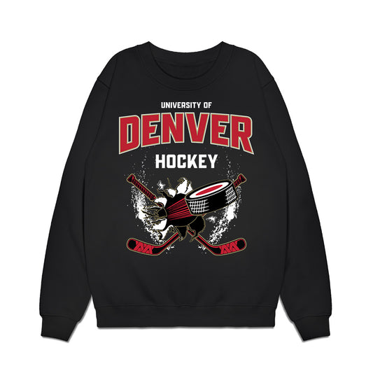 DU - NCAA Men's Ice Hockey : Quentin Miller - Vintage Hockey Premium Crewneck Sweatshirt-0