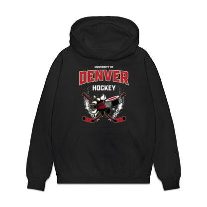DU - NCAA Men's Ice Hockey : Jack Devine - Vintage Hockey Premium Hooded Sweatshirt-0