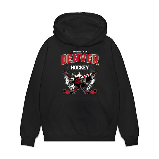 DU - NCAA Men's Ice Hockey : Quentin Miller - Vintage Hockey Premium Hooded Sweatshirt-0