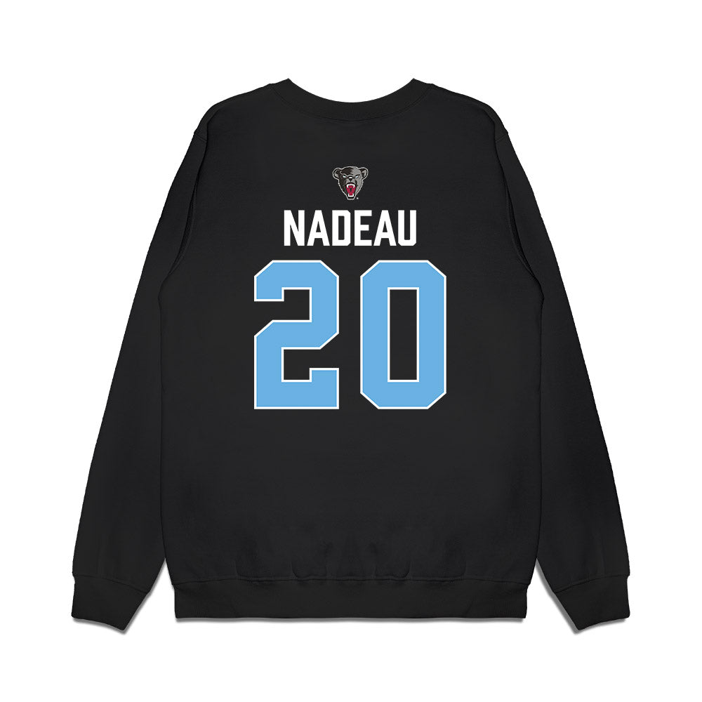 Maine - NCAA Men's Ice Hockey : Joshua Nadeau - Vintage Hockey Premium Crewneck Sweatshirt-1