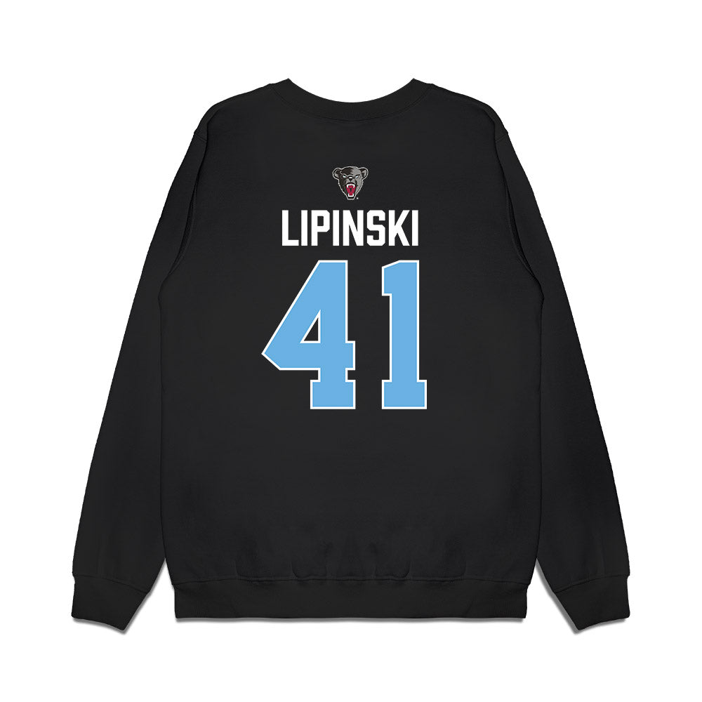 Maine - NCAA Men's Ice Hockey : JADEN LIPINSKI - Vintage Hockey Premium Crewneck Sweatshirt-1