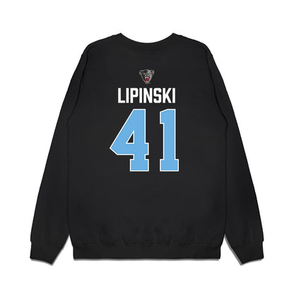 Maine - NCAA Men's Ice Hockey : JADEN LIPINSKI - Vintage Hockey Premium Crewneck Sweatshirt-1