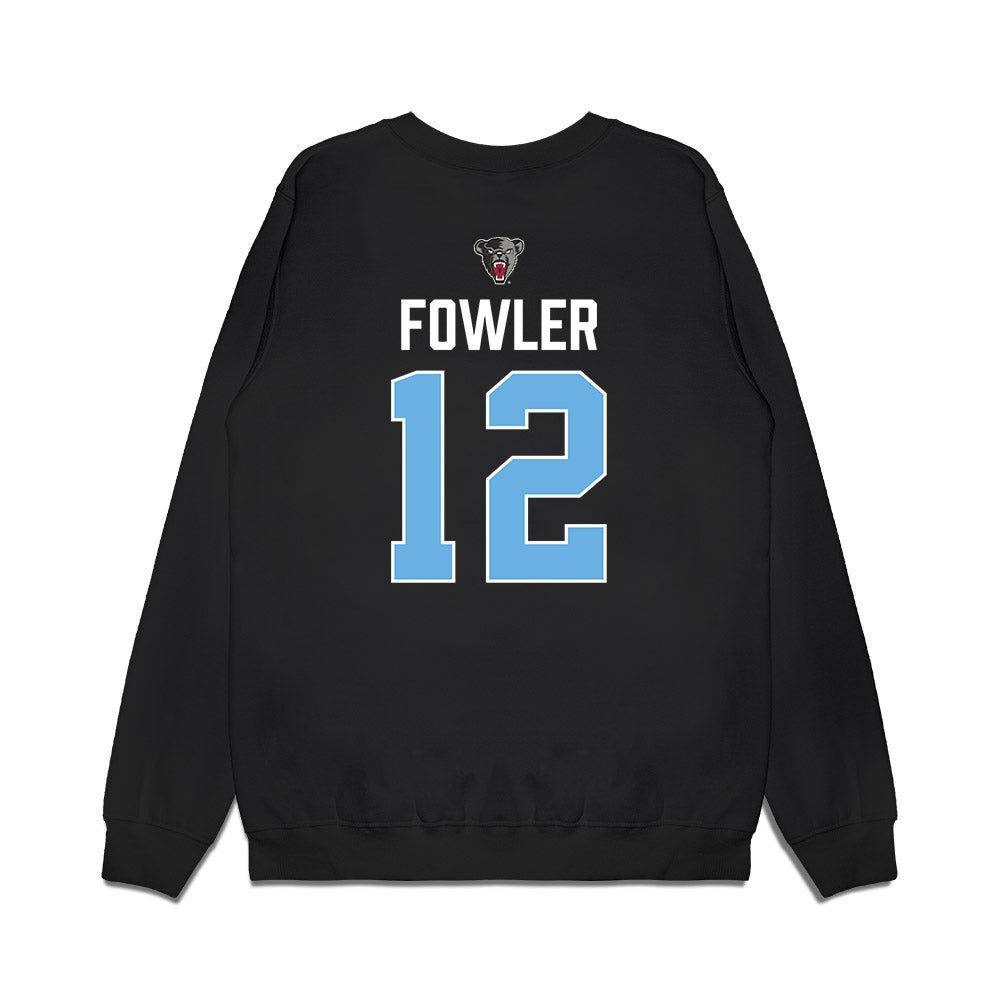 Maine - NCAA Men's Ice Hockey : Owen Fowler - Vintage Hockey Premium Crewneck Sweatshirt-1