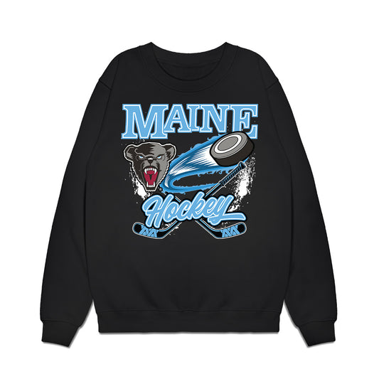 Maine - NCAA Men's Ice Hockey : Lee Parks - Vintage Hockey Premium Crewneck Sweatshirt-0