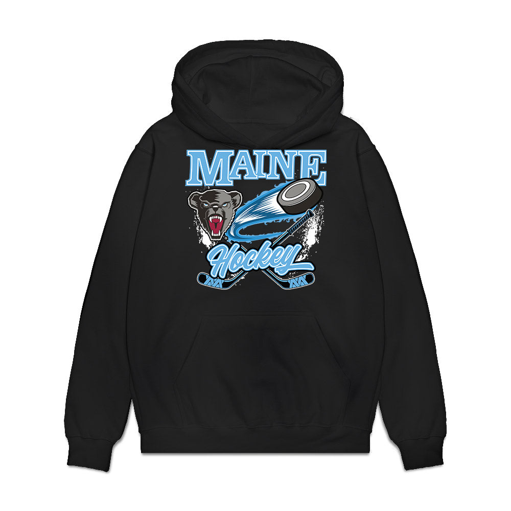 Maine - NCAA Men's Ice Hockey : Simon Motew - Vintage Hockey Premium Hooded Sweatshirt-0