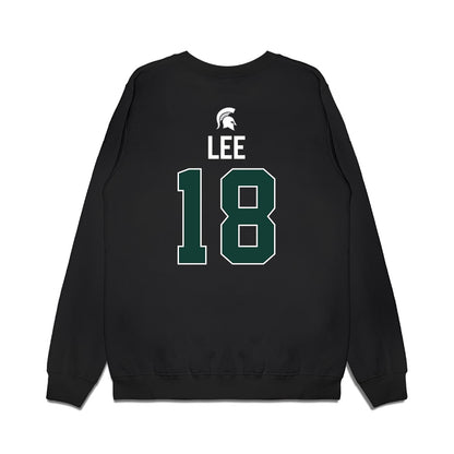 Michigan State - NCAA Men's Ice Hockey : Ryker Lee - Vintage Premium Crewneck Sweatshirt-1