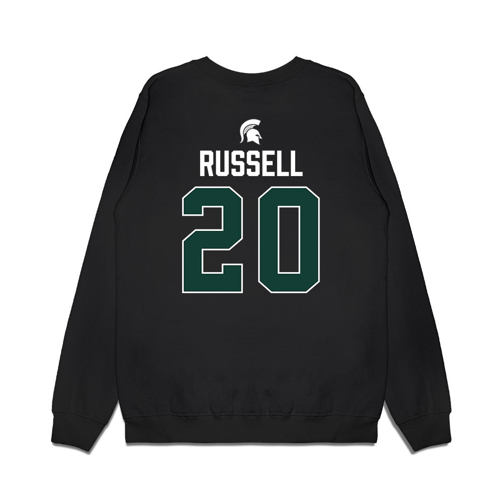 Michigan State - NCAA Men's Ice Hockey : Daniel Russell - Vintage Premium Crewneck Sweatshirt-1