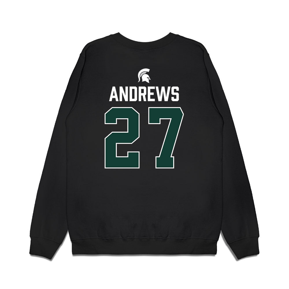 Michigan State - NCAA Men's Ice Hockey : Nicklas Andrews - Vintage Premium Crewneck Sweatshirt-1