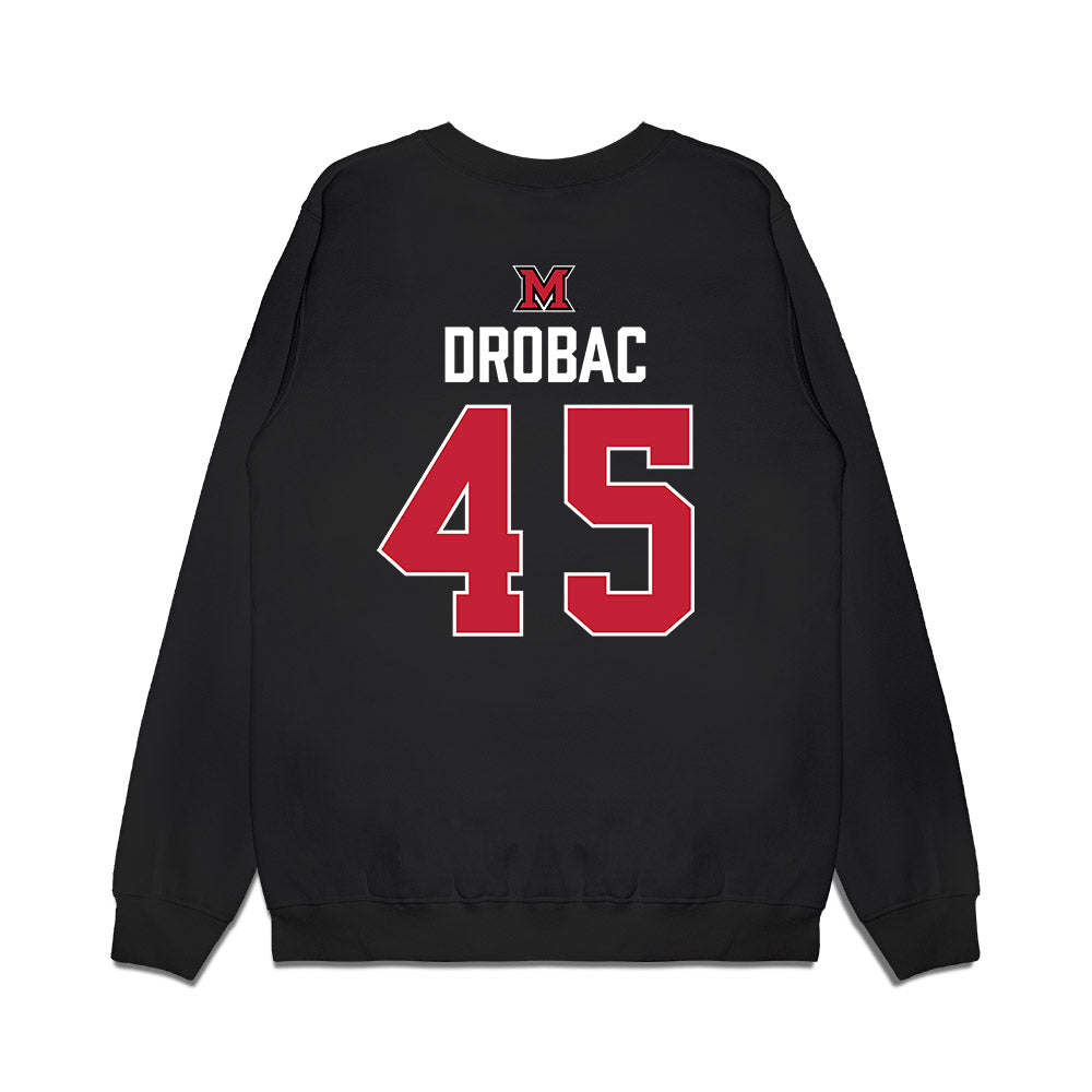 Miami of Ohio - NCAA Men's Ice Hockey : Matteo Drobac - Vintage Shersey Premium Crewneck Sweatshirt-1