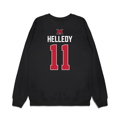 Miami of Ohio - NCAA Men's Ice Hockey : David Helledy - Vintage Shersey Premium Crewneck Sweatshirt-1