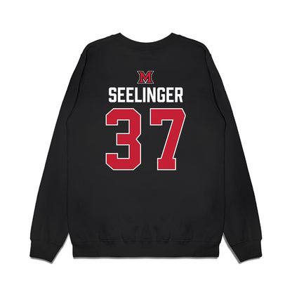 Miami of Ohio - NCAA Men's Ice Hockey : Ryan Seelinger - Vintage Shersey Premium Crewneck Sweatshirt-1