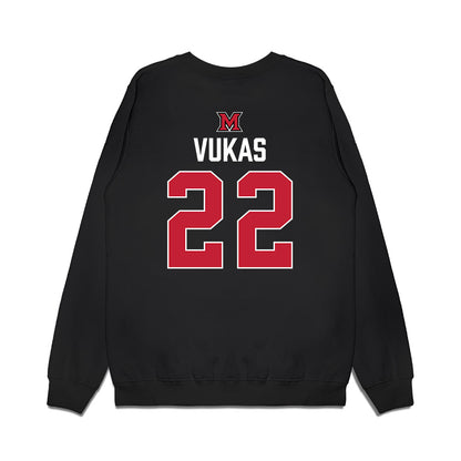 Miami of Ohio - NCAA Men's Ice Hockey : Branko Vukas - Vintage Shersey Premium Crewneck Sweatshirt-1