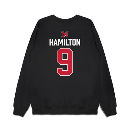 Miami of Ohio - NCAA Men's Ice Hockey : Jack Hamilton - Vintage Shersey Premium Crewneck Sweatshirt-1