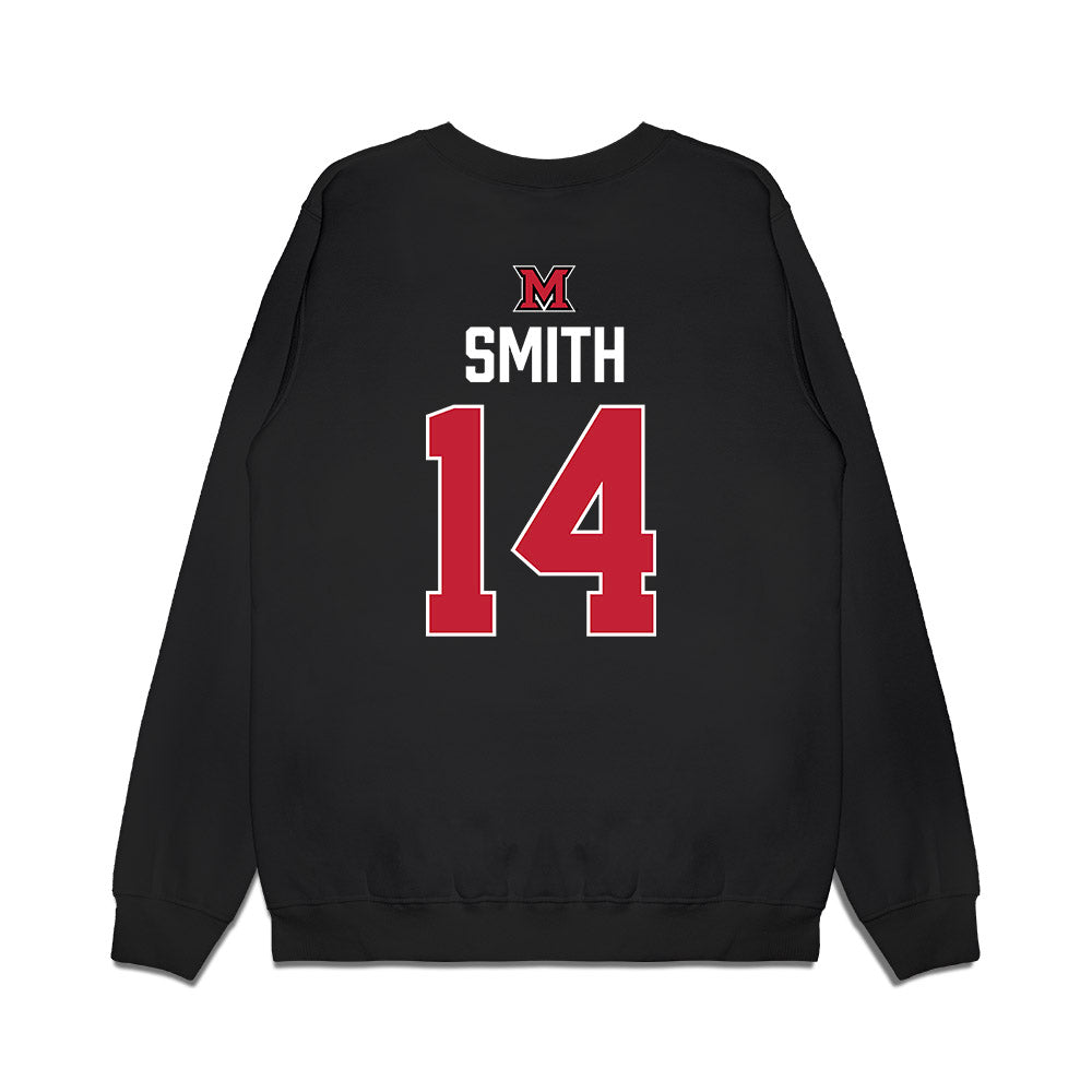 Miami of Ohio - NCAA Men's Ice Hockey : Ryan Smith - Vintage Shersey Premium Crewneck Sweatshirt-1