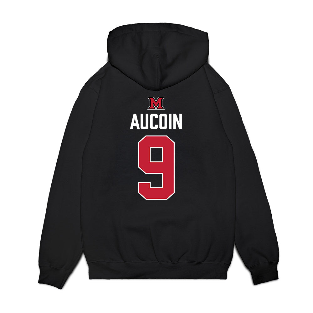 Miami of Ohio - NCAA Men's Ice Hockey : Kyle Aucoin - Vintage Shersey Premium Hooded Sweatshirt-1