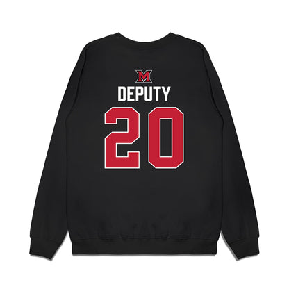 Miami of Ohio - NCAA Men's Ice Hockey : David Deputy - Vintage Shersey Premium Crewneck Sweatshirt-1