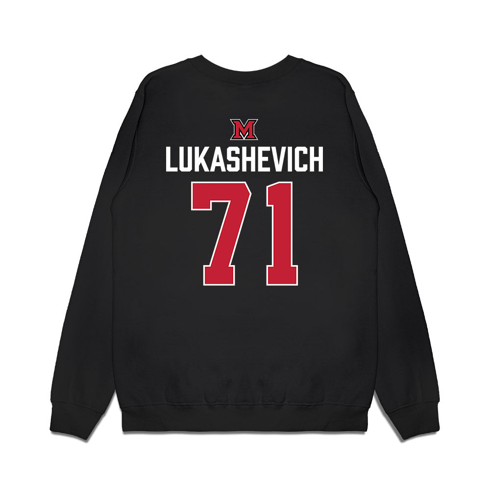 Miami of Ohio - NCAA Men's Ice Hockey : Vladislav Lukashevich - Vintage Shersey Premium Crewneck Sweatshirt-1
