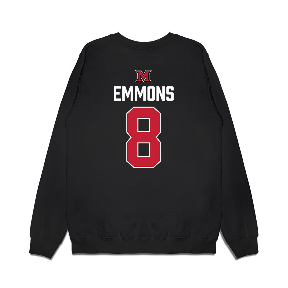 Miami of Ohio - NCAA Men's Ice Hockey : John Emmons - Vintage Shersey Premium Crewneck Sweatshirt-1