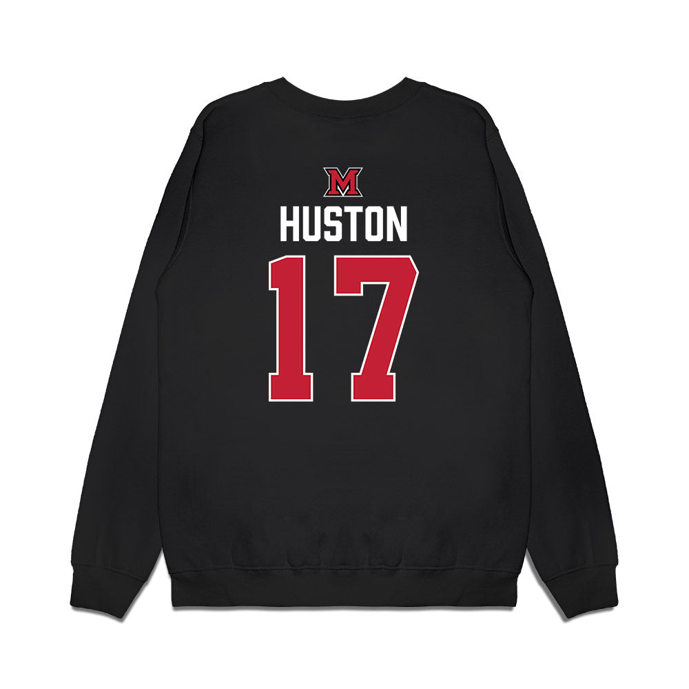Miami of Ohio - NCAA Men's Ice Hockey : Cal Huston - Vintage Shersey Premium Crewneck Sweatshirt-1