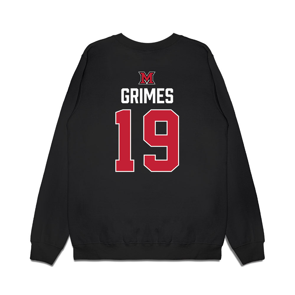 Miami of Ohio - NCAA Men's Ice Hockey : Doug Grimes - Vintage Shersey Premium Crewneck Sweatshirt-1