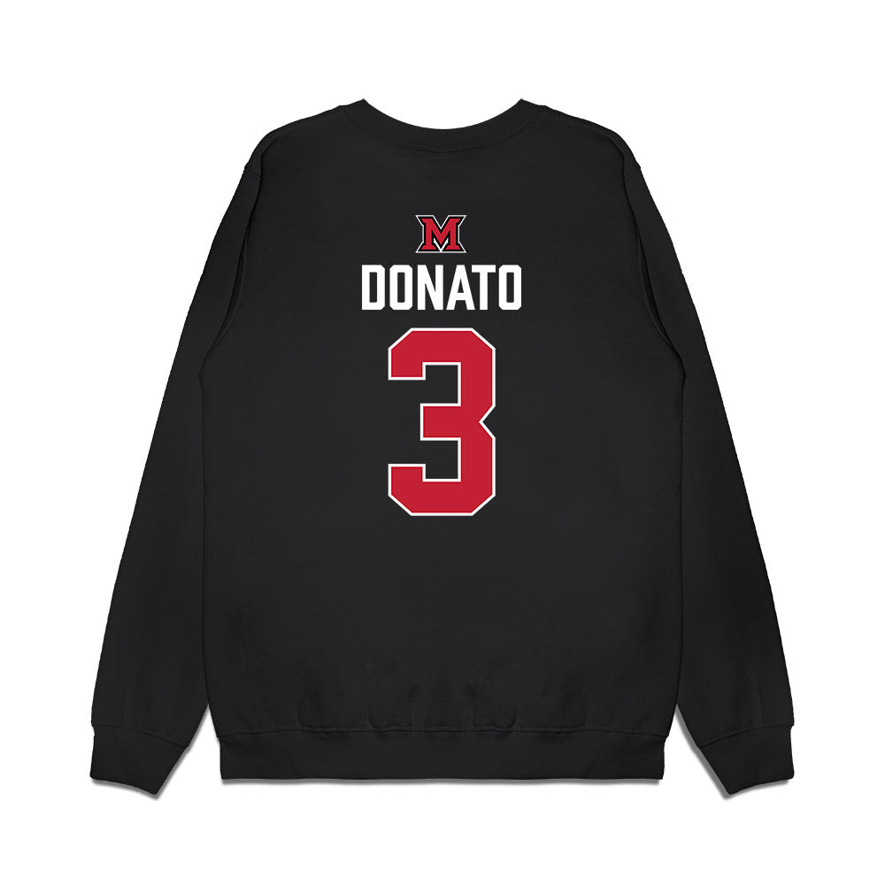 Miami of Ohio - NCAA Men's Ice Hockey : Nick Donato - Vintage Shersey Premium Crewneck Sweatshirt-1