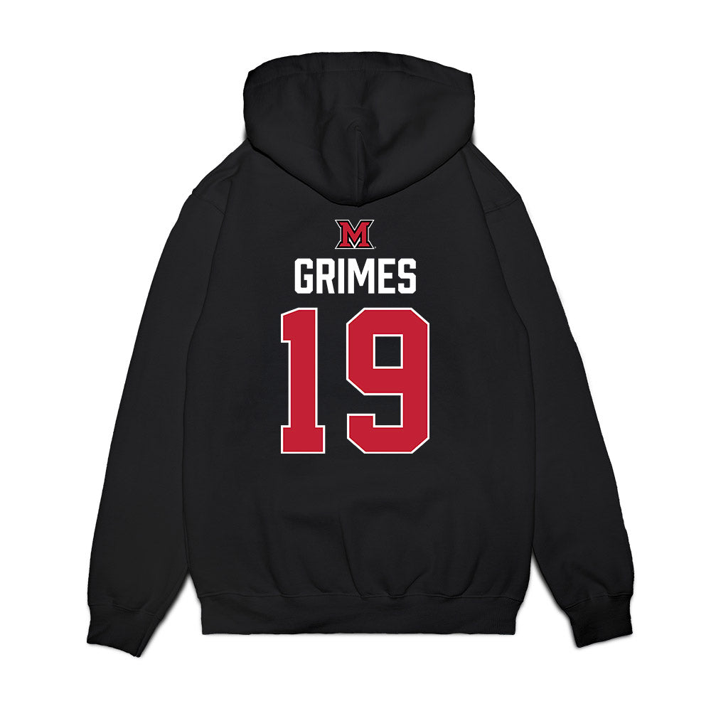 Miami of Ohio - NCAA Men's Ice Hockey : Doug Grimes - Vintage Shersey Premium Hooded Sweatshirt-1