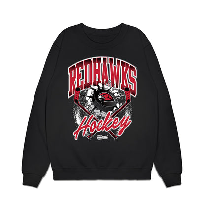 Miami of Ohio - NCAA Men's Ice Hockey : David Helledy - Vintage Shersey Premium Crewneck Sweatshirt-0