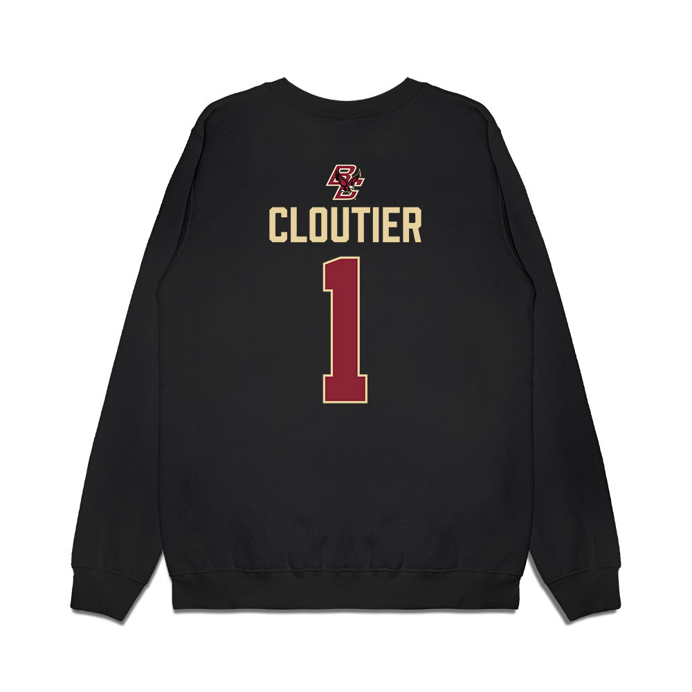 Boston College - NCAA Men's Ice Hockey : Louka Cloutier - Vintage Shersey Premium Crewneck Sweatshirt-1