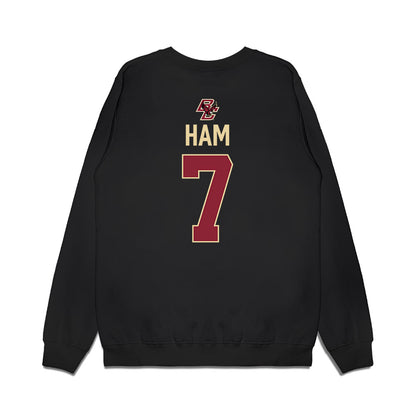 Boston College - NCAA Women's Ice Hockey : Kate Ham - Vintage Shersey Premium Crewneck Sweatshirt-1