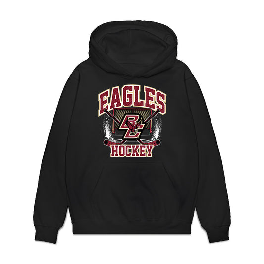 Boston College - NCAA Men's Ice Hockey : Carson Woodall - Vintage Premium Hooded Sweatshirt-0