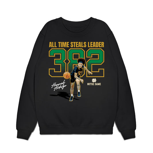 Notre Dame - NCAA Women's Basketball : Hannah Hidalgo - All Time Steals Leader: 382 Premium Crewneck Sweatshirt-0